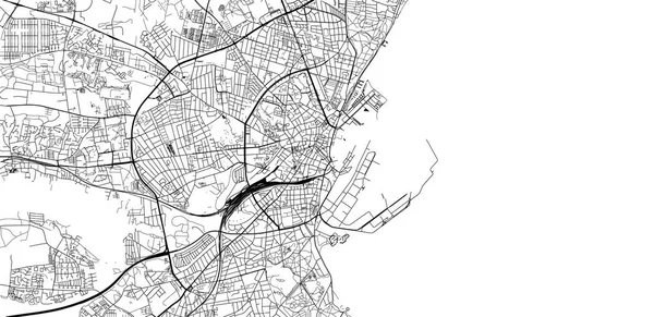 Mapa da cidade de vetor urbano de Aarhus, Dinamarca — Vetor de Stock