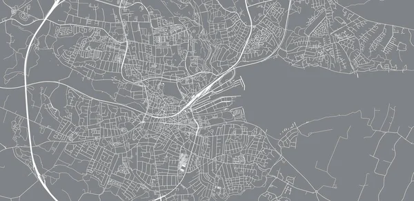 Mapa urbano de Kolding, Dinamarca — Archivo Imágenes Vectoriales