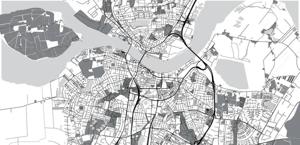 Mapa urbano de Aalborg, Dinamarca — Vector de stock