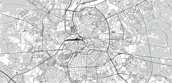 デンマークのオデンスの都市ベクトル都市地図 — ストックベクタ