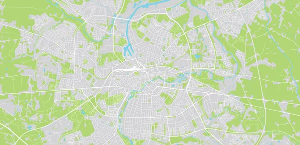 Mapa da cidade de vetores urbanos de Odense, Dinamarca — Vetor de Stock