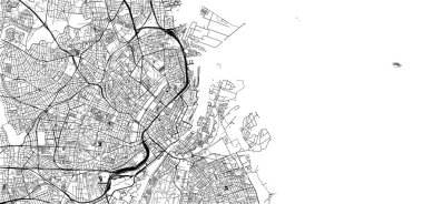 Kopenhag, Danimarka şehir vektör şehir haritası