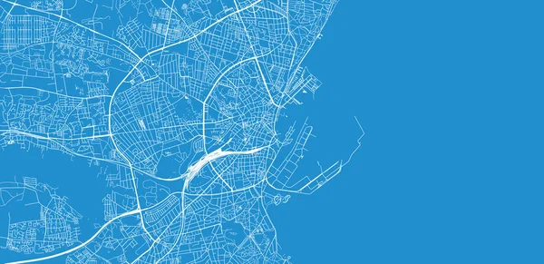 Urbaner Vektor Stadtplan von aarhus, Dänemark — Stockvektor