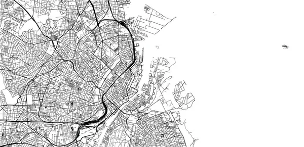 Mapa da cidade de vetor urbano de Copenhaga, Dinamarca — Vetor de Stock