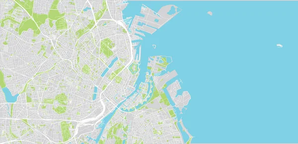 Kopenhag, Danimarka şehir vektör şehir haritası