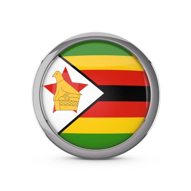 Krom fram ile parlak bir daire şeklinde Zimbabve ulusal bayrak