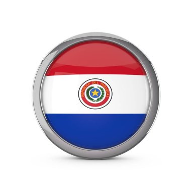 Krom fram ile parlak bir daire şeklinde Paraguay ulusal bayrak
