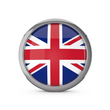 Krom ile parlak bir daire şeklinde Büyük Britanya ulusal bayrağı