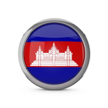Krom fram ile parlak bir daire şeklinde Kamboçya ulusal bayrak