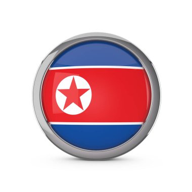 Krom f ile parlak bir daire şeklinde Kuzey Kore ulusal bayrağı
