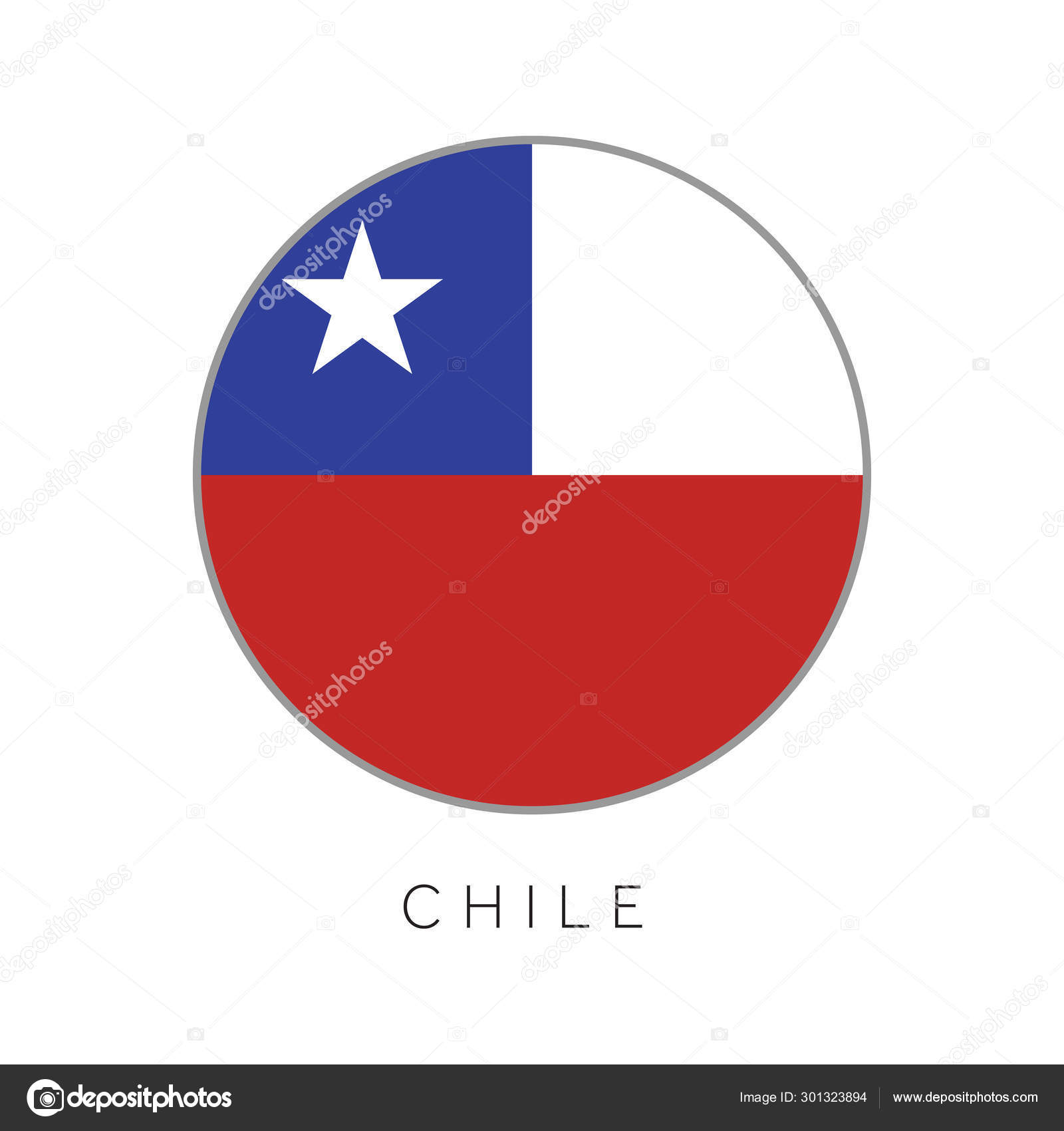 Chile flag round circle vector icon Stock Vector by ©InkDropCreative