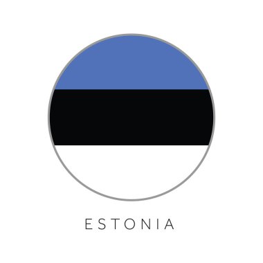 Estonya bayrak yuvarlak daire vektör simgesi