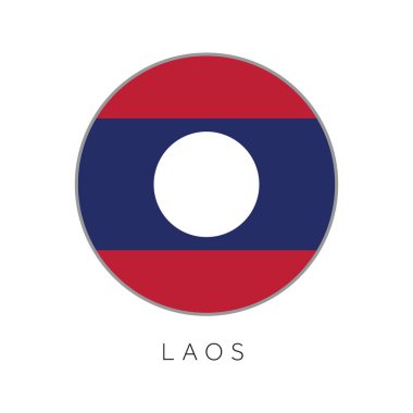 Laos bayrak yuvarlak daire vektör simgesi