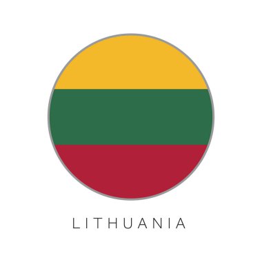 Litvanya bayrak yuvarlak daire vektör simgesi
