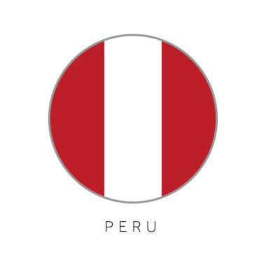 Peru bayrak yuvarlak daire vektör simgesi