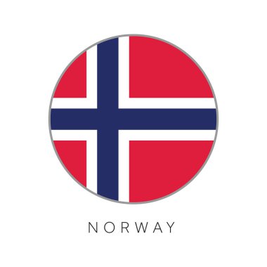 Norveç bayrak yuvarlak daire vektör simgesi
