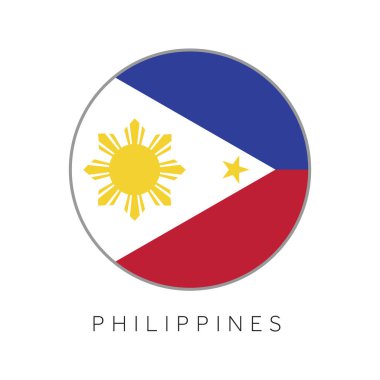 Filipinler bayrak yuvarlak daire vektör simgesi