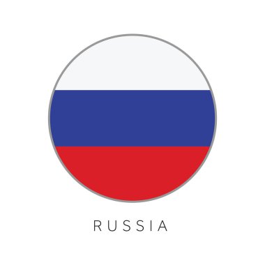 Rusya bayrak yuvarlak daire vektör simgesi