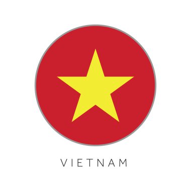 Vietnam bayrağı yuvarlak daire vektör simgesi