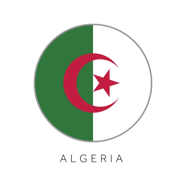 Algerien Flagge rund Kreis Vektor Symbol — Stockvektor