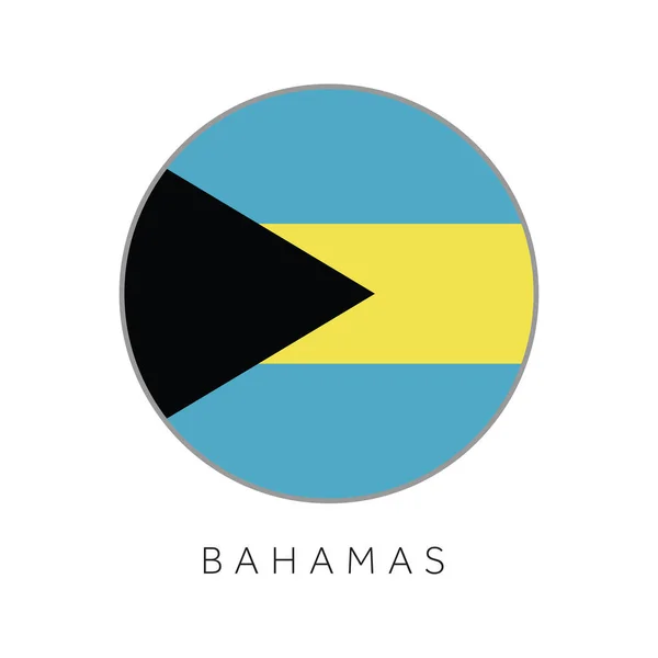 Bahamas bandiera rotonda cerchio icona vettoriale — Vettoriale Stock