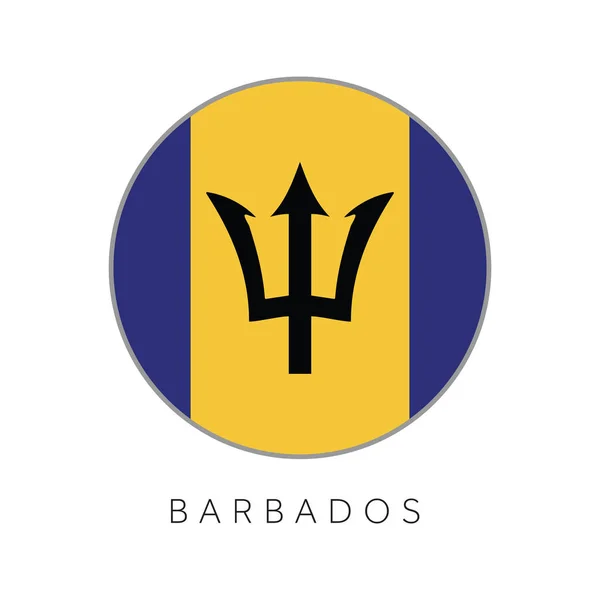Barbados bandiera cerchio rotondo icona vettoriale — Vettoriale Stock
