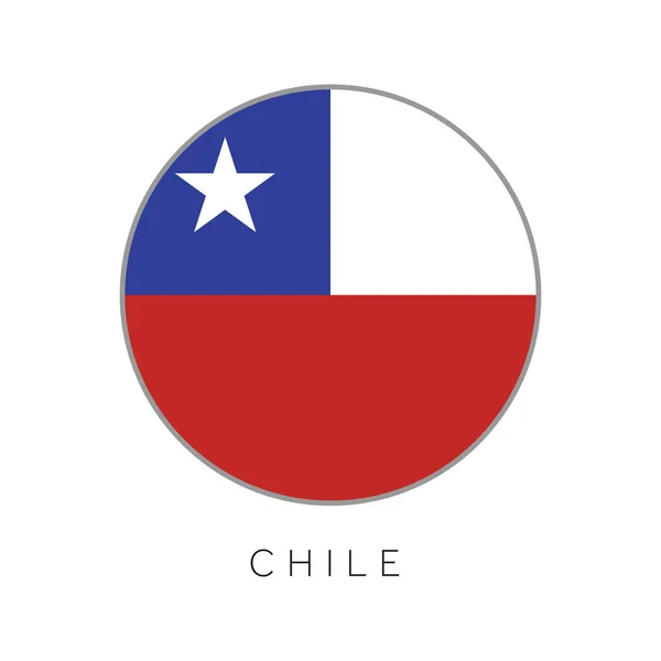 Chile bandeira círculo redondo vetor ícone —  Vetores de Stock