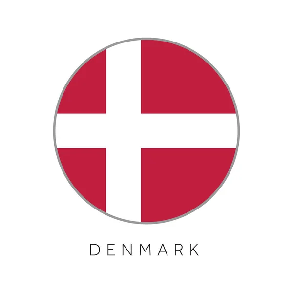 Bandeira Dinamarca círculo redondo vetor ícone — Vetor de Stock