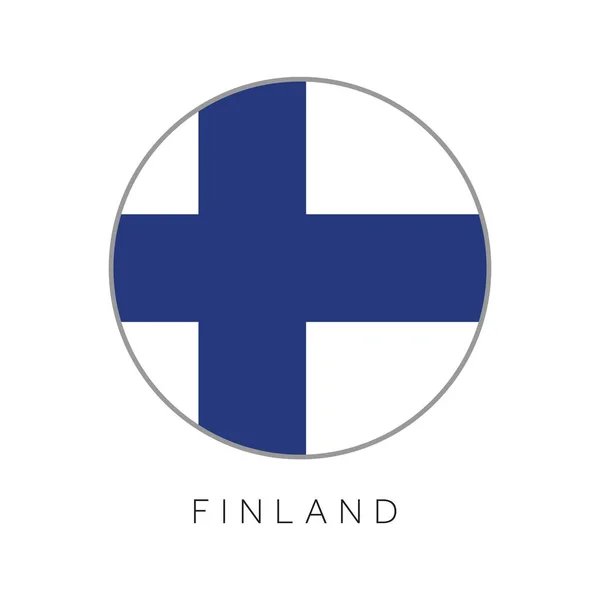 Finlandia bandera círculo redondo vector icono — Vector de stock