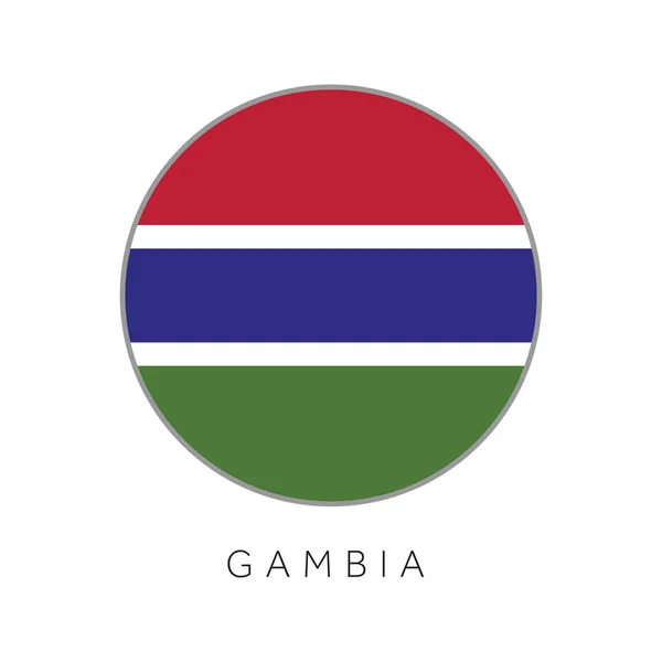 Εικονίδιο διάνυσμα κυκλικό κύκλο σημαία Γκάμπια — Διανυσματικό Αρχείο