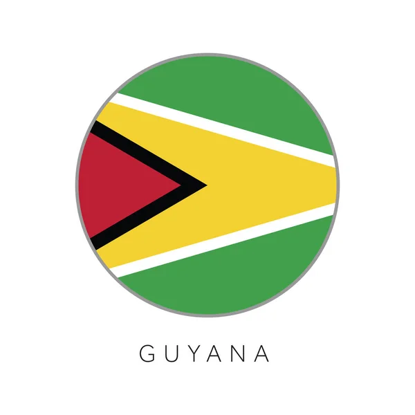 Guyana bayrak yuvarlak daire vektör simgesi — Stok Vektör