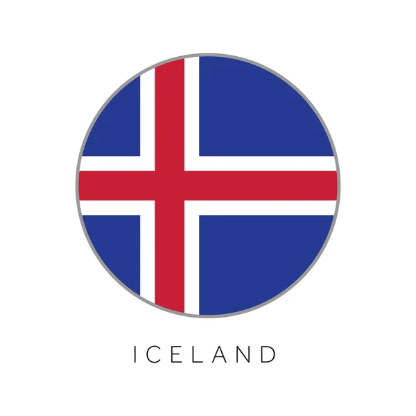 アイスランドフラグ丸円ベクトルアイコン — ストックベクタ