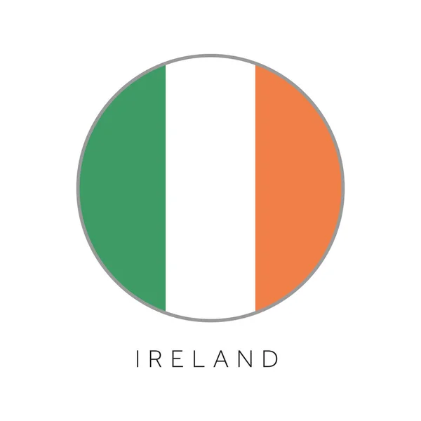 Irlanda bandiera rotonda cerchio vettoriale icona — Vettoriale Stock