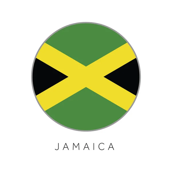 Jamaica zászló kerek kör vektor ikon — Stock Vector