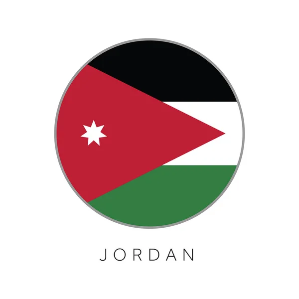 Σημαία Ιορδανίας στρογγυλό κύκλο διάνυσμα — Διανυσματικό Αρχείο