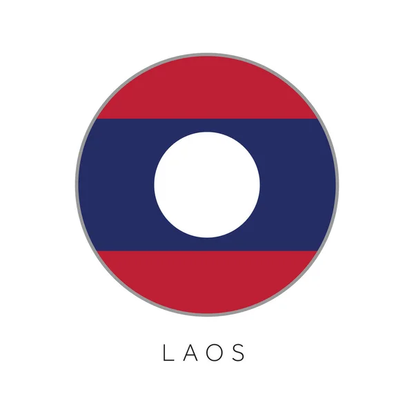 Η σημαία Λάος εικονίδιο διάνυσμα κυκλικό κύκλο — Διανυσματικό Αρχείο