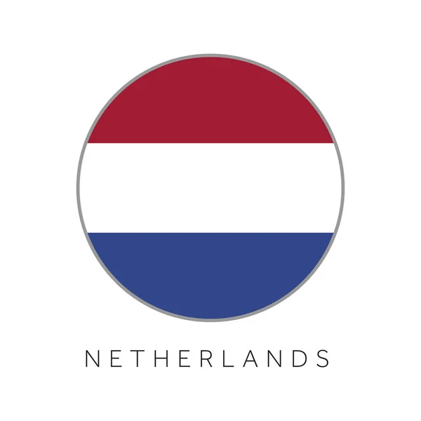Netherlands flag round circle vector icon — Stock Vector
