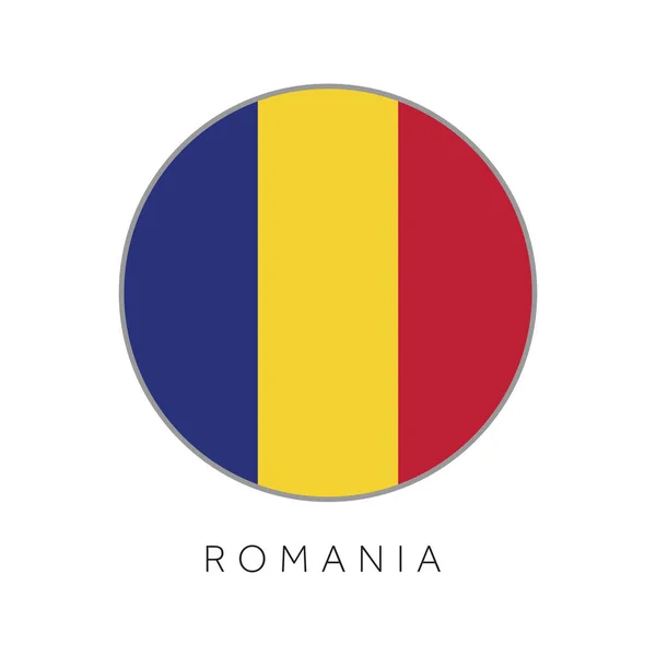 Drapeau Roumanie cercle rond icône vectorielle — Image vectorielle