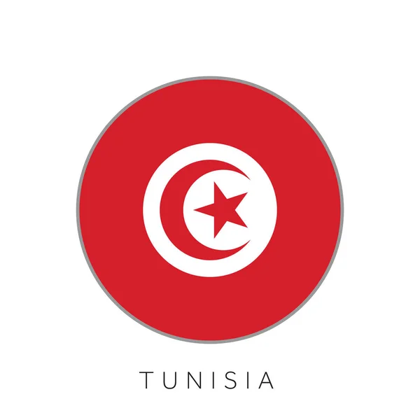 Tunísia bandeira círculo redondo vetor ícone — Vetor de Stock