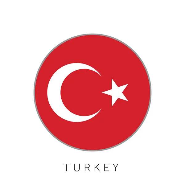 Bandeira da Turquia círculo redondo vetor ícone —  Vetores de Stock