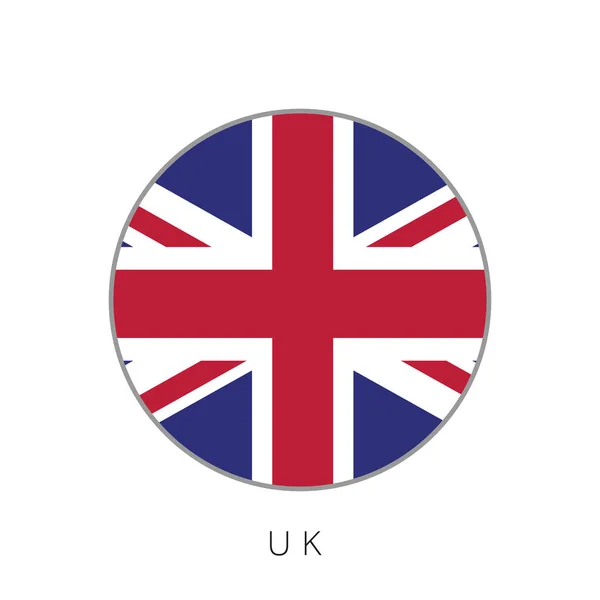 Drapeau du Royaume-Uni cercle rond icône vectorielle — Image vectorielle