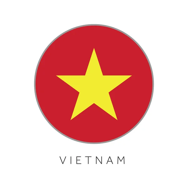 Ikon vektor lingkaran lingkaran bendera Vietnam - Stok Vektor