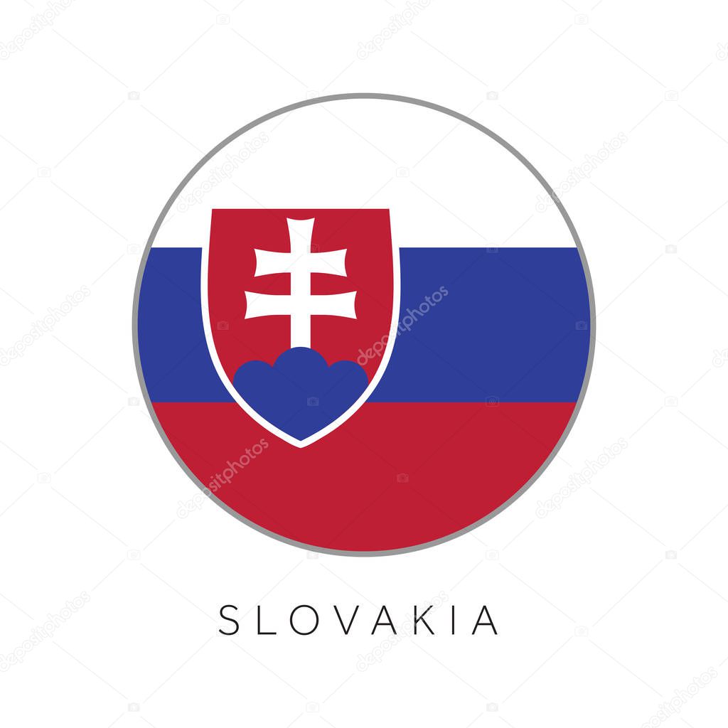 Slovakia flag round circle vector icon