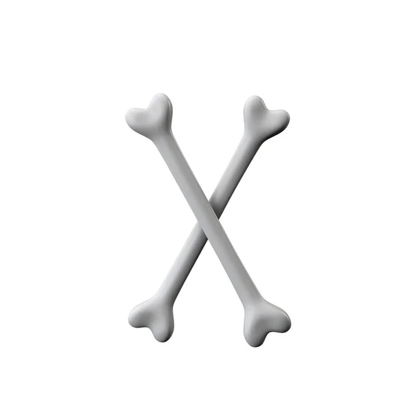 Letter X Bone lettertype. Halloween alfabet letter. 3D-rendering — Stockfoto