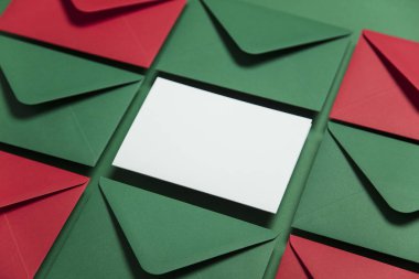 Kağıt zarf Noel kartı şablonu moc ile boş beyaz kart