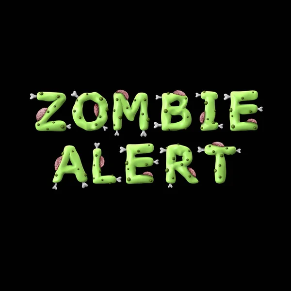 Yeşil zombi harfleri yapılan Halloween zombi ifade — Stok fotoğraf