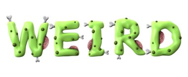 Yeşil zombi harfleri yapılan garip halloween kelime