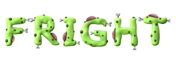 Fright halloween word made from green zombie lettering — Stock Photo, Image