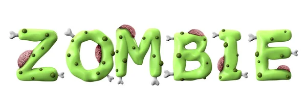 Zombie Halloween Word gemaakt van groene Zombie belettering — Stockfoto