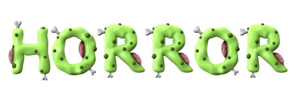 Horror halloween word made from green zombie lettering — Stock Photo, Image